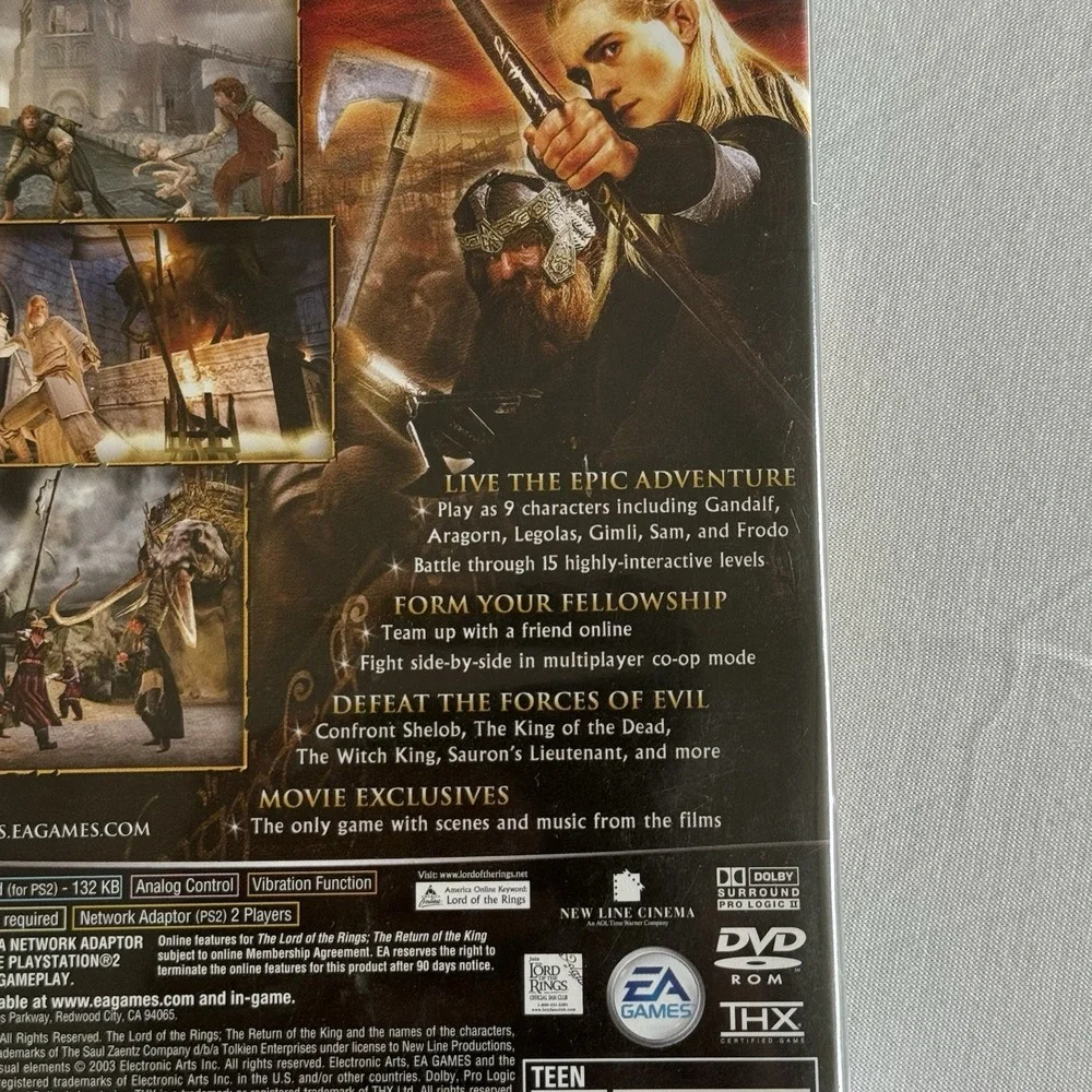 Lord of the Rings Return of the King Sony Playstation 2 PS2 2003 CIB Video Game